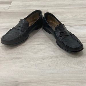 Santoni black men’s leather loafer size 10.5.